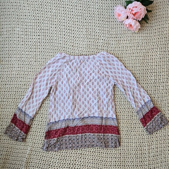 Anthropologie Women's Flowy Patterned Blouse No Size Tag - Picture 5 of 6